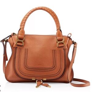 Chloe Tan Medium Marcie Leather satchel